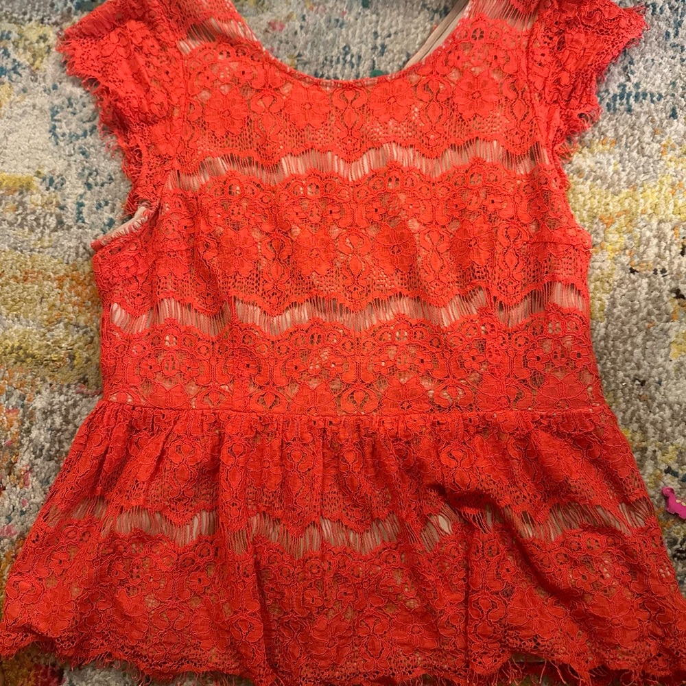Anthropologie | Lace Peplum Top | Maeve